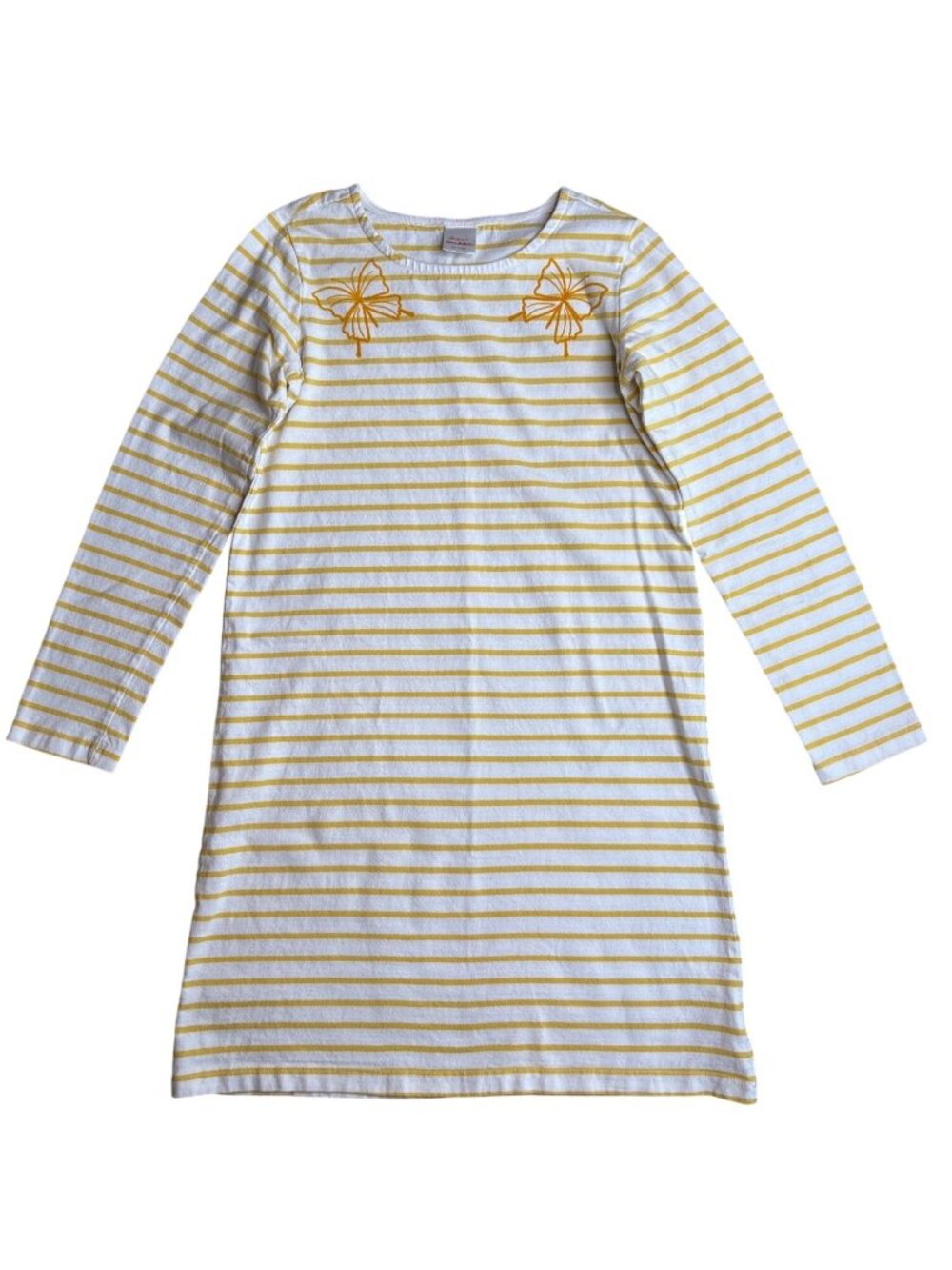 Girls' 12 Hanna Andersson Brenton Art Dress Butterfly Yellow and White Stripe